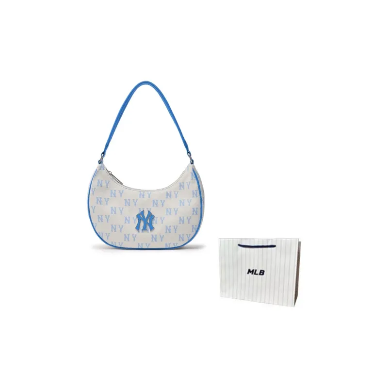 MLB Polyester Shoulder Bag Handbag Regular Unisex White & Blue-9