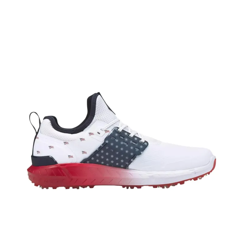 PUMA Ignite Articulate Abrasion Resistant Low Top Golf Shoes Men's White Red Blue-1