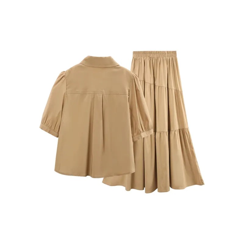 A Paradise For Awakening Skirt Set Women's Khaki-1