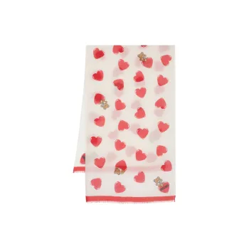 MOSCHINO Heart-print Wool Scarf