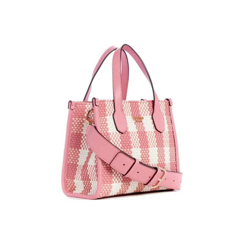 GUESS Artificial Leather Tote Bag, Shopping Bag, Shoulder Bag, Crossbody Bag, Handbag Mini Women's Pink-1