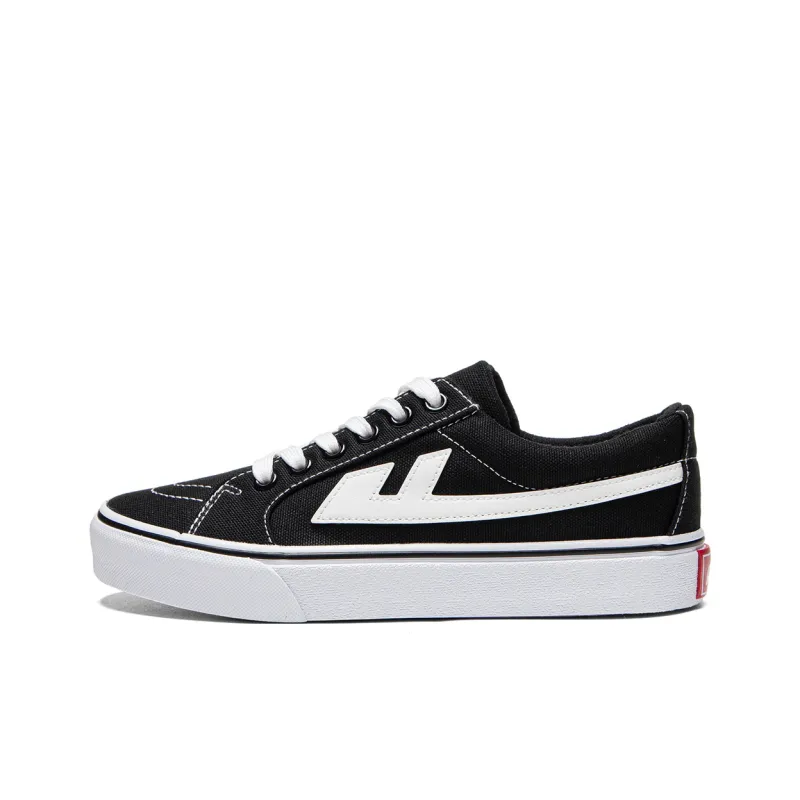 Warrior Abrasion Resistant Lightweight And Breathable Low Top Canvas Shoes Unisex Black White-0