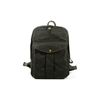 TTaG．baG Top Grain Cow Leather With Shellac Canvas Backpack Regular Unisex Black/Khaki/Dark Blue/Gray/Army Green