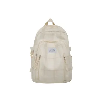 MOK Cotton Linen Blend Backpack Unisex Ecru/Gray/Black/Green