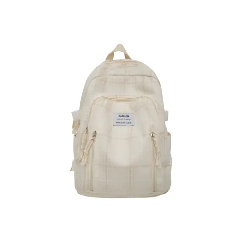 MOK Cotton Linen Blend Backpack Unisex Ecru/Gray/Black/Green