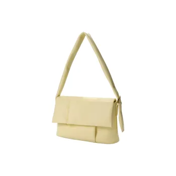 Abbott VINTAGE Sheep Pattern Cow Leather Handbag, Shoulder Bag Women's Tender Shoot Yellow, Honey Brown, Cheese White
