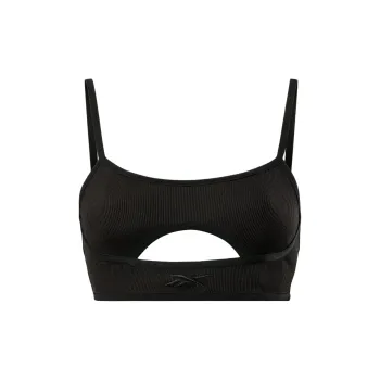 Reebok Logo-embroidered Ribbed Sports Bra