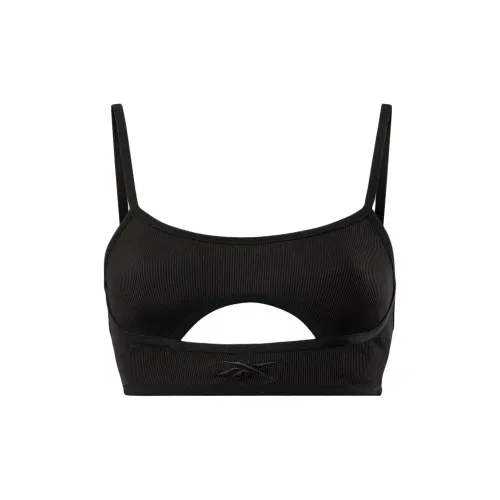 Reebok Logo-embroidered Ribbed Sports Bra