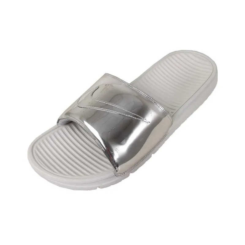 Nike Benassi Solarsoft Slide Liquid Silver-2