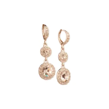 GIVENCHY Round Crystal Hoop Earrings, Drop Earrings Women's Rose Gold