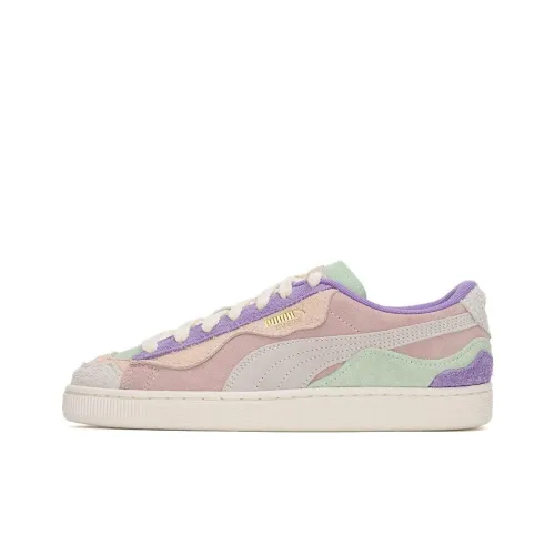 PUMA Suede Skateboard Shoes Unisex Low-Top Pink/Green/Purple