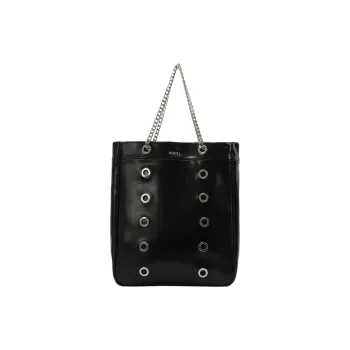 Gudair PU Waxed Leather Tote Bag Large Size Women's Black