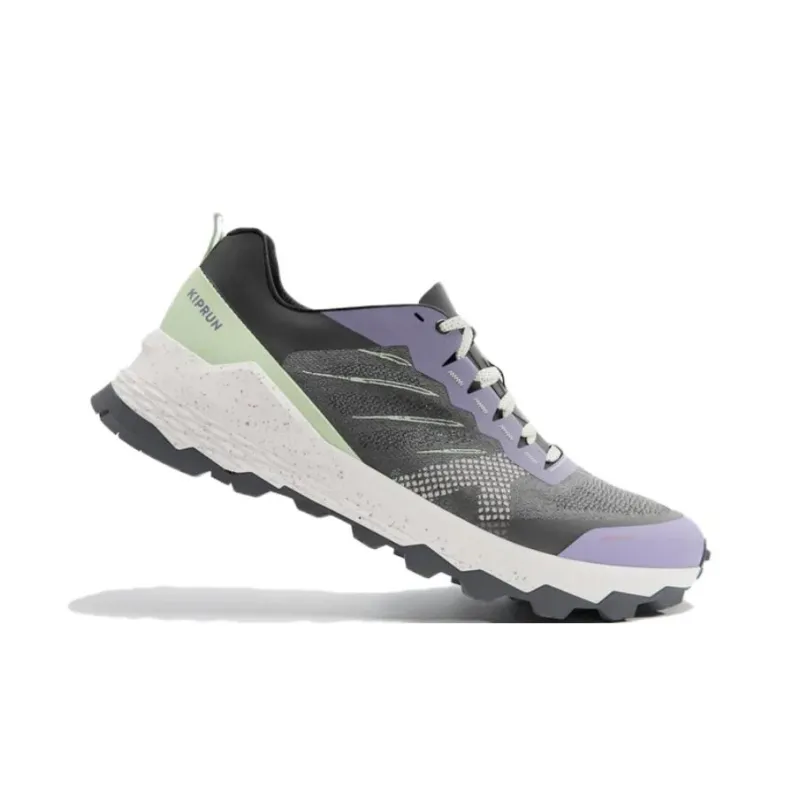 DECATHLON Anti Slip Wear Resistant Low Top Trail Running Running Shoes Women's Purple Black Green-1