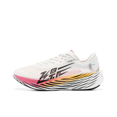 QIAODAN Flying Shadow PB4.0 Running Shoes Women's Low-Top Jordan White Neon Pink