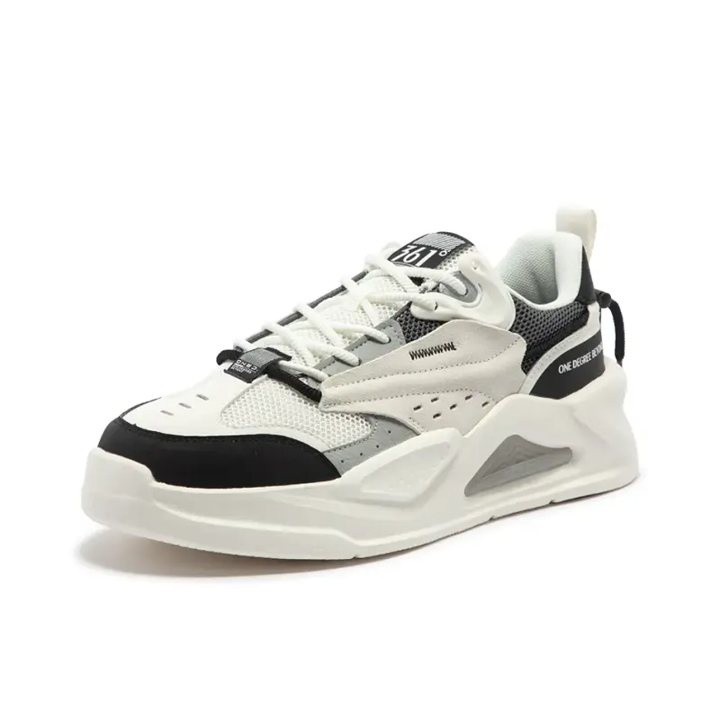 361° Jincheng Breathable Low Top Skateboard Shoes Men's White Black-1