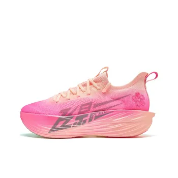 QIAODAN Flying Shadow PLAID 1.5 Running Shoes Men Low Top Enamel Pink Aurora Pink