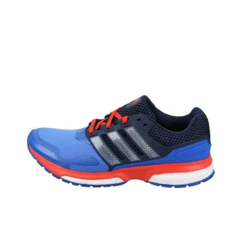 Adidas Response Boost Techfit Cushioning Anti-Slip Wear-Resistant Breathability Low-Top Running Shoes Men's Black Blue