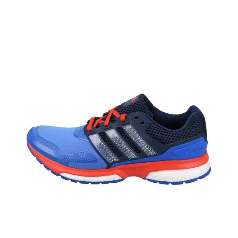 Adidas Response Boost Techfit Cushioning Anti-Slip Wear-Resistant Breathability Low-Top Running Shoes Men's Black Blue-0
