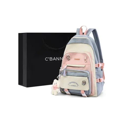 C°BANNER Fabric Backpack Handbag, Shoulder Bag Large Size Women's Blue