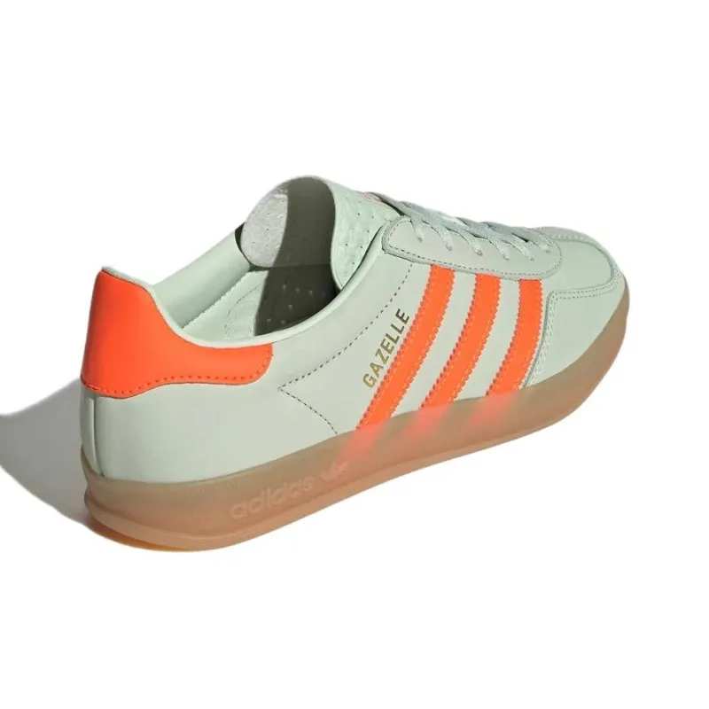 Adidas Gazelle Indoor Linen Green Solar Orange Women's-2