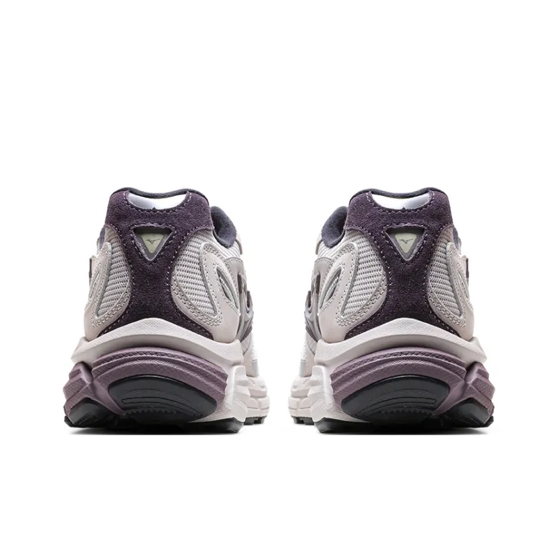 Mizuno Cushioning, Slip Resistant, And Abrasion Resistant Low Top Running Shoes Unisex Light Gray Purple-3