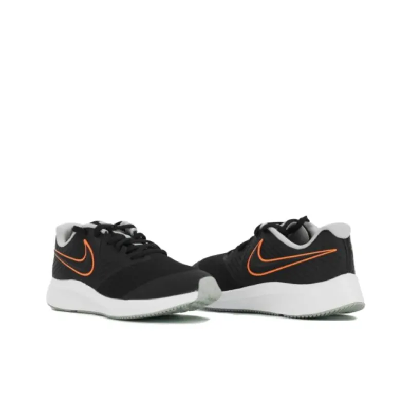 Nike Star Runner 2 Cushioned Anti-Slip Wear-Resistant Breathable Lightweight Low-Top Running Shoes GS Black Red-2