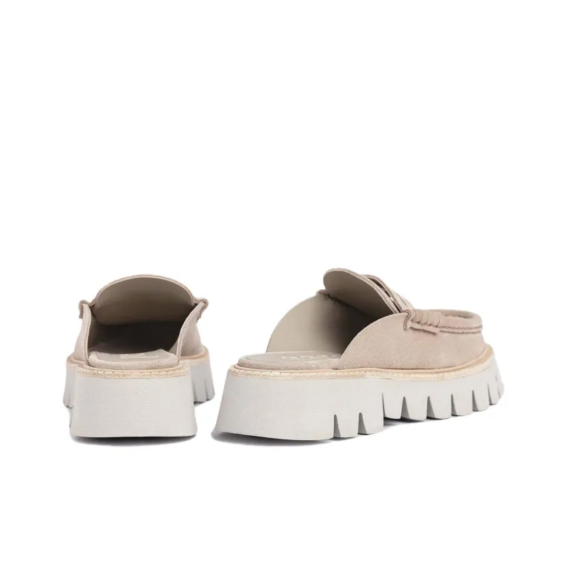 Pedro García Closed Toe Slippers 3.5cm Women's Beige-4