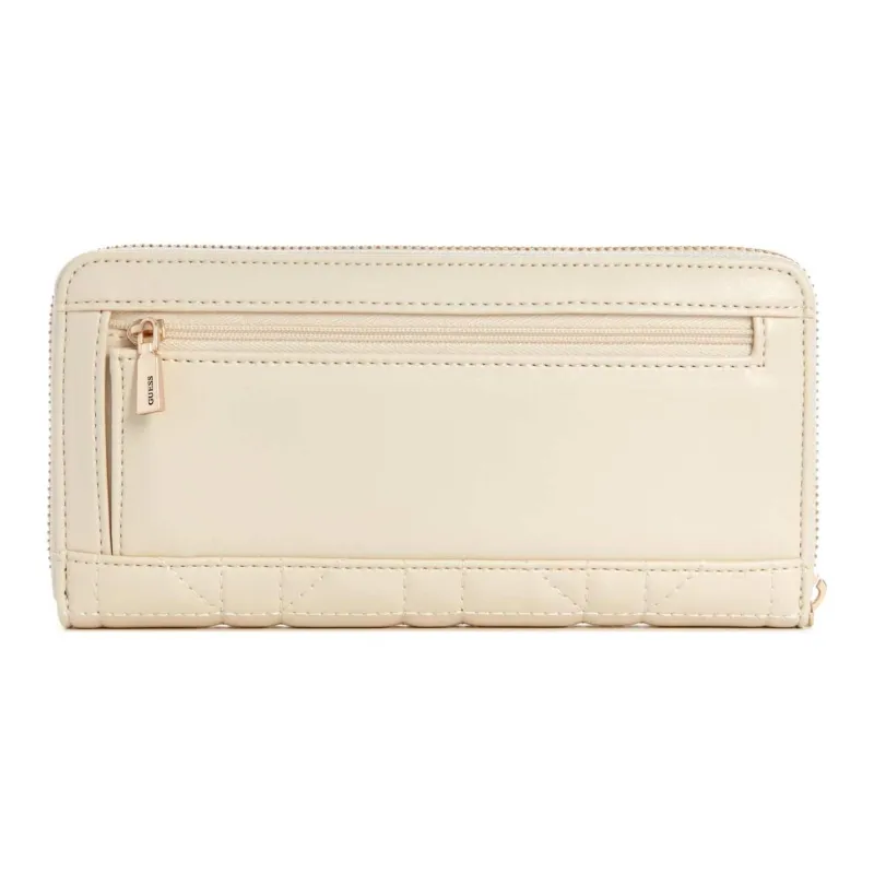 GUESS Faux Leather Wallet Large Size Women's Gray White-1
