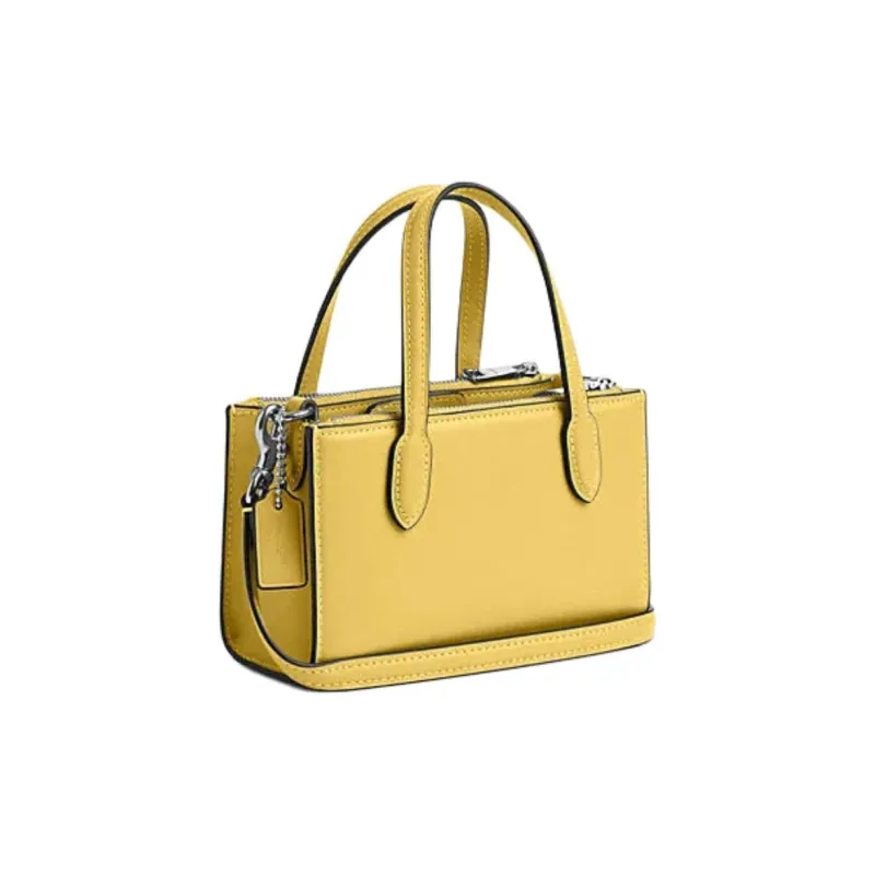 COACH Cow Leather Tote Bag, Shopping Bag, Shoulder Bag, Crossbody Bag, Handbag Mini Women's SV & Chrysanthemum Yellow-1