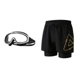 Black Gold+Black White Swim Goggles-Two-Piece Set