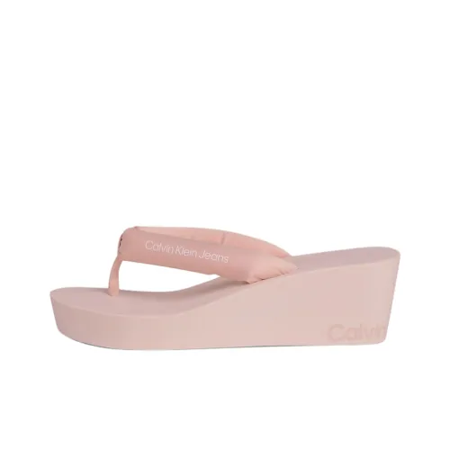 CALVIN KLEIN Slip-Resistant Flip Flops 6cm Women's Pink