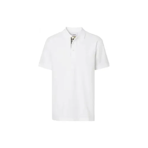 Burberry SS23 Men's Casual Pullover Short Sleeve Polo Shirt White