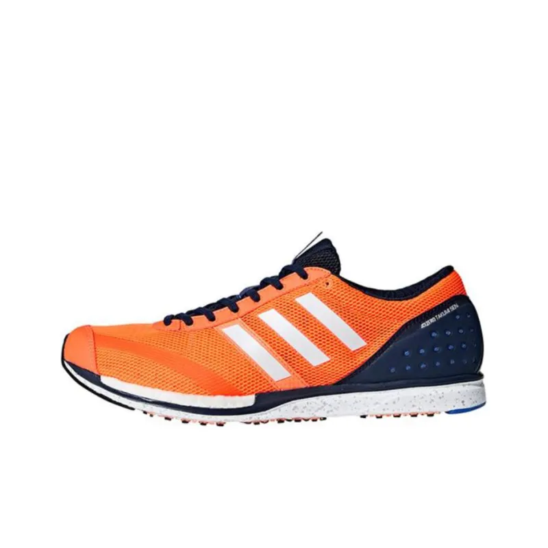 Adidas Adizero Takumi Sen 3 Breathable Low-Top Marathon Running Shoes Unisex Orange Blue White-0