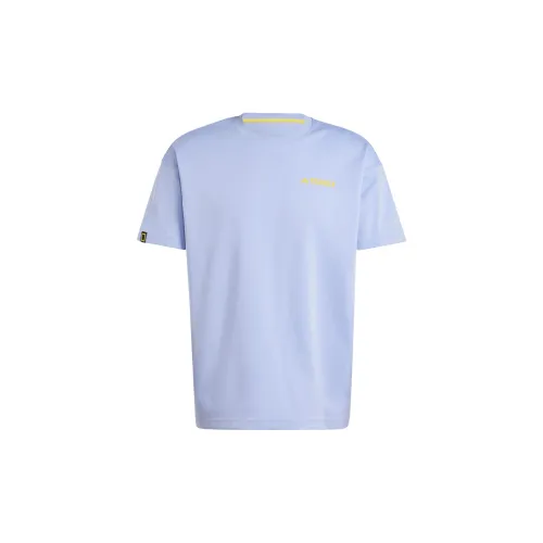 National Geographic X Adidas T-Shirts Unisex Light Blue