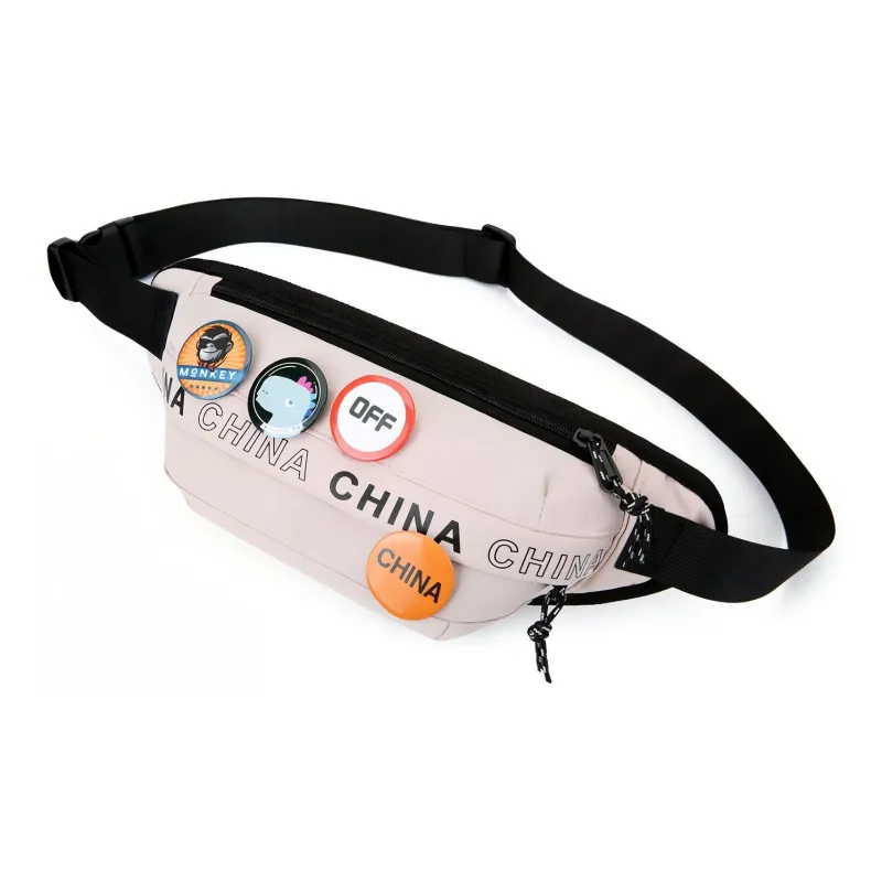 LEXI Nylon Fanny Pack Regular Unisex Black/White/Blue/Yellow-3
