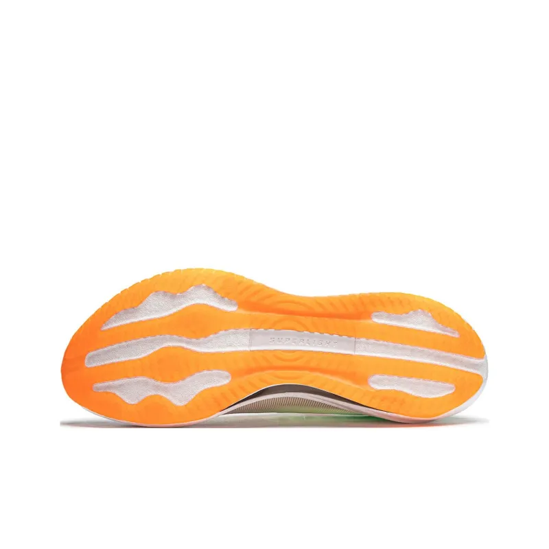 LiNing Super Light 21 Cushioned Wear Resistant Breathable Low Top Running Shoes Men's White Green Orange-5