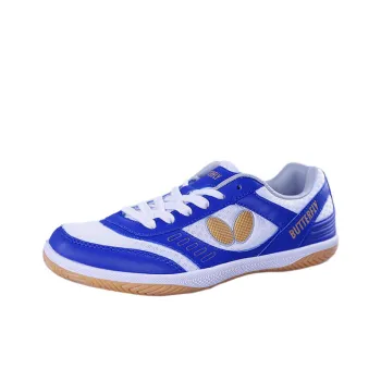 Butterfly Anti Slip Wear Resistant Low Top Training Shoes Unisex White Blue