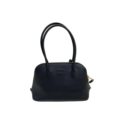 MIU Discover miu Leather One Shoulder Handbags Women's Black