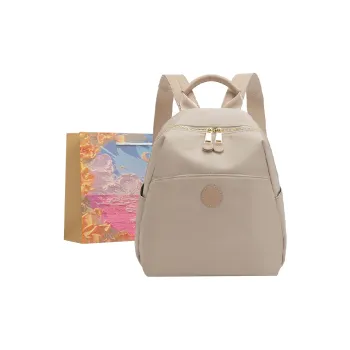 BRINCH Nylon Backpack Women's Apricot/Pink/Black