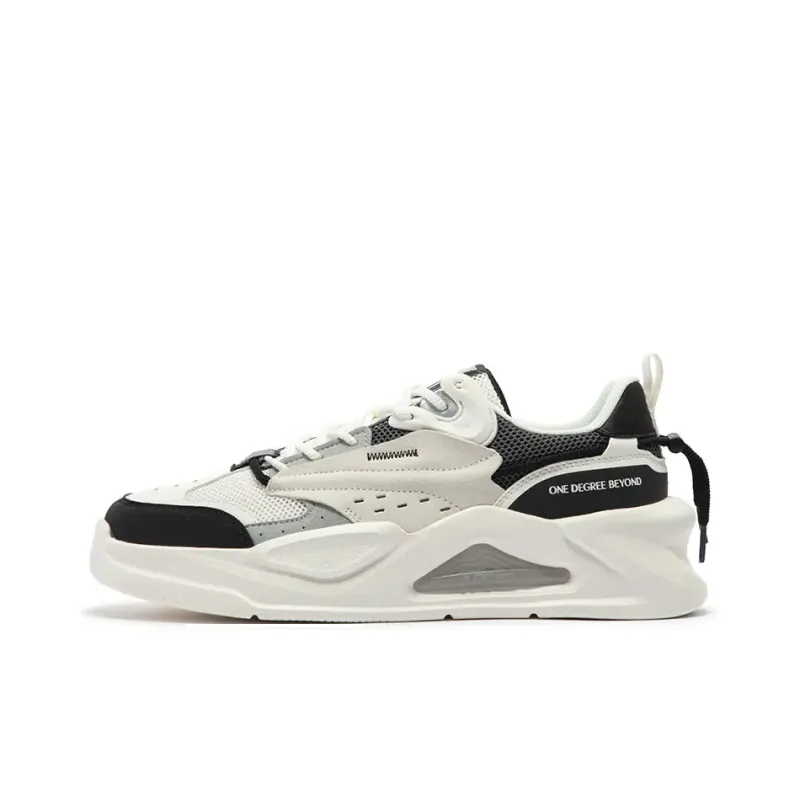 361° Jincheng Breathable Low Top Skateboard Shoes Men's White Black-0