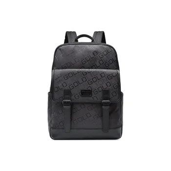 GOLDLION Fabric With Synthetic Leather Backpack Large Size Men's Black