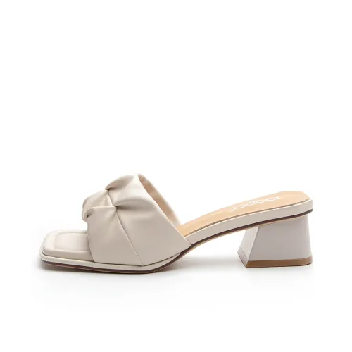 POOQ Rubber Sole Slip-Resistant Odor-Resistant Abrasion-Resistant Slide Slippers Women's