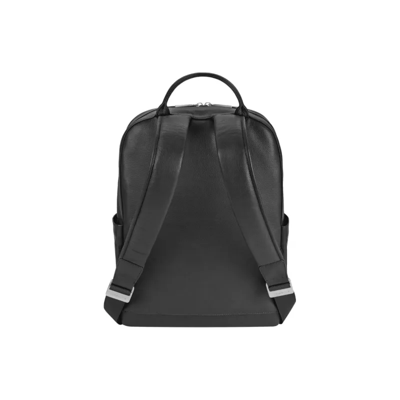 MOLESKINE Grained Cow Leather Backpack Men's Black-2