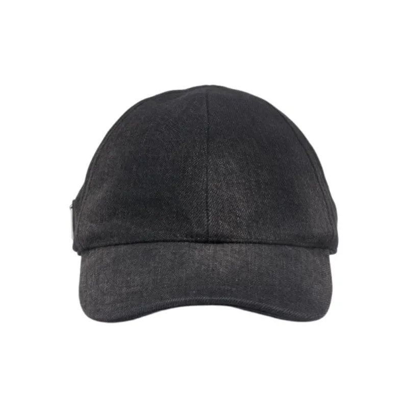 PRADA Cotton Baseball Caps Men's Black-1