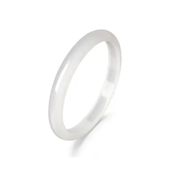 Artisan Lock Heart Jade Chalcedony Bangles Women's