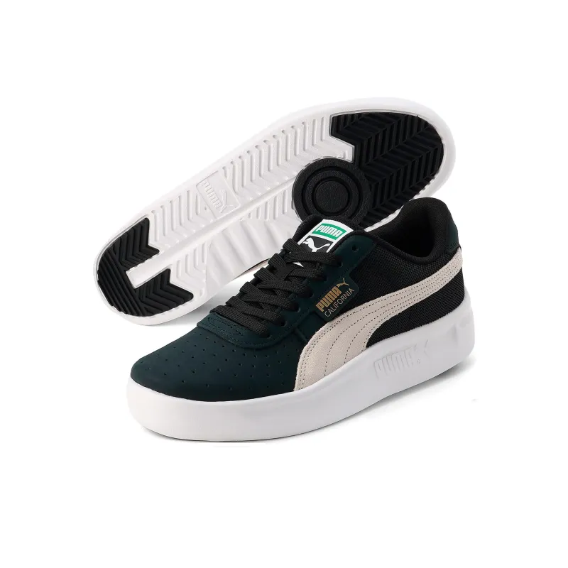PUMA California Lwt Anti Slip Wear Resistant Low Top Skateboard Shoes Women's Black Beige-2