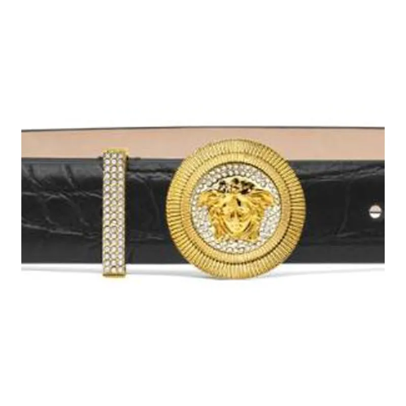 VERSACE Medusa Biggie Croc effect Belt-2