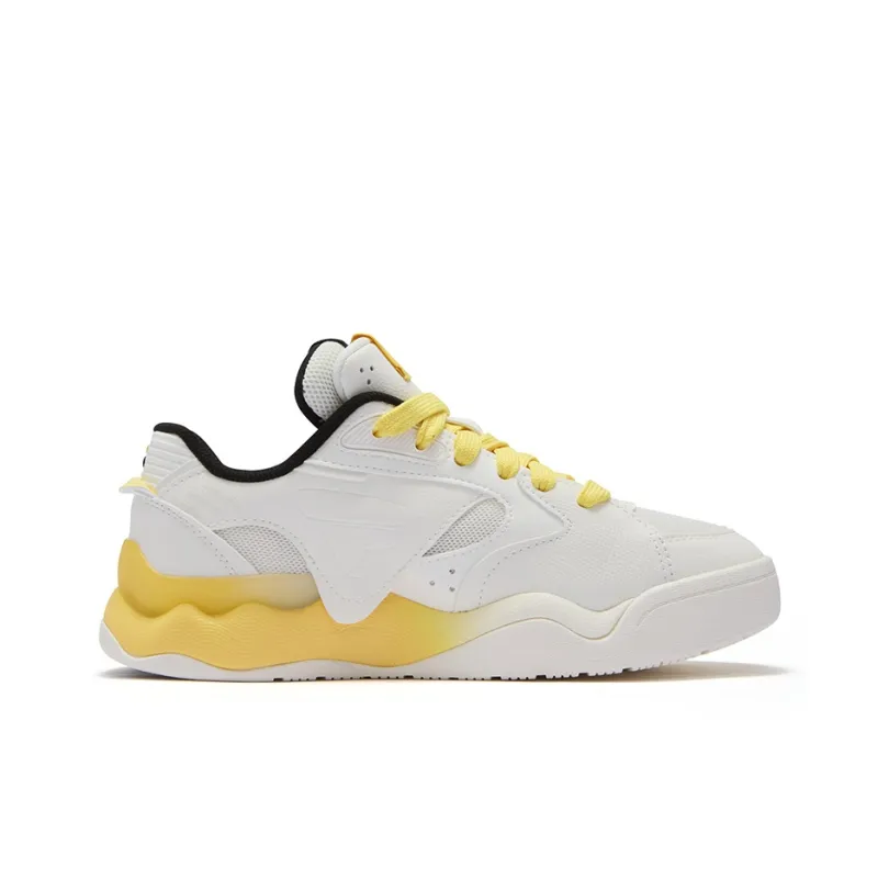 FILA FUSION Kick 2.0 Wear Resistant Low Top Skateboard Shoes Women's White Yellow-2