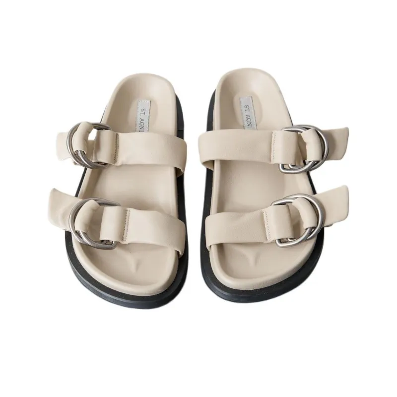 ST. AGNI Slide Slippers Unisex Beige-2