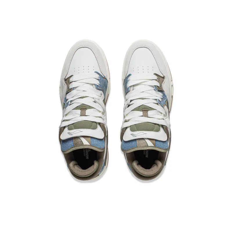 LiNing Wei Wu PRO PRO Non slip Lightweight Low Top Skateboard Shoes Men's White Green-3